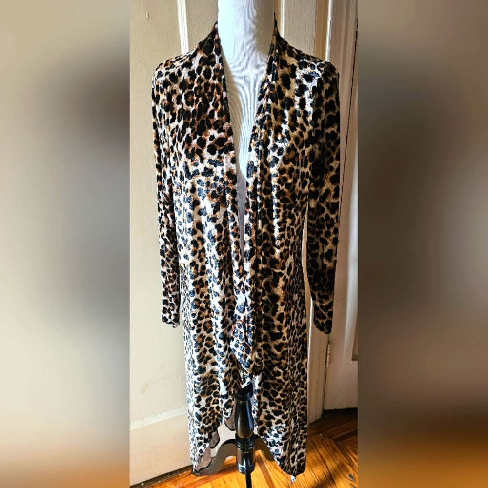 Pretty Cult's "Leopard Lady Evil Cardigan Hi low Duster